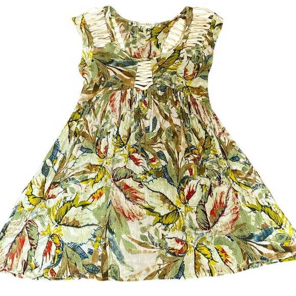 CHELSEA & VIOLET Valley Floral Rope Mini Tropical Sun Dress Sz L #349H - Picture 2 of 10